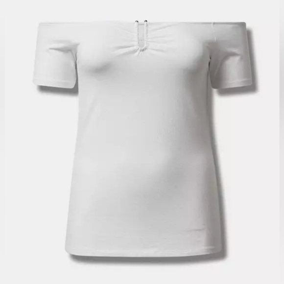 Torrid Foxy u- Bar Short Sleeve Top White 3x - Picture 5 of 12